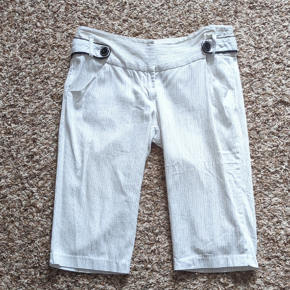 3 For $30. My Michelle White Pinstriped Bermudas
